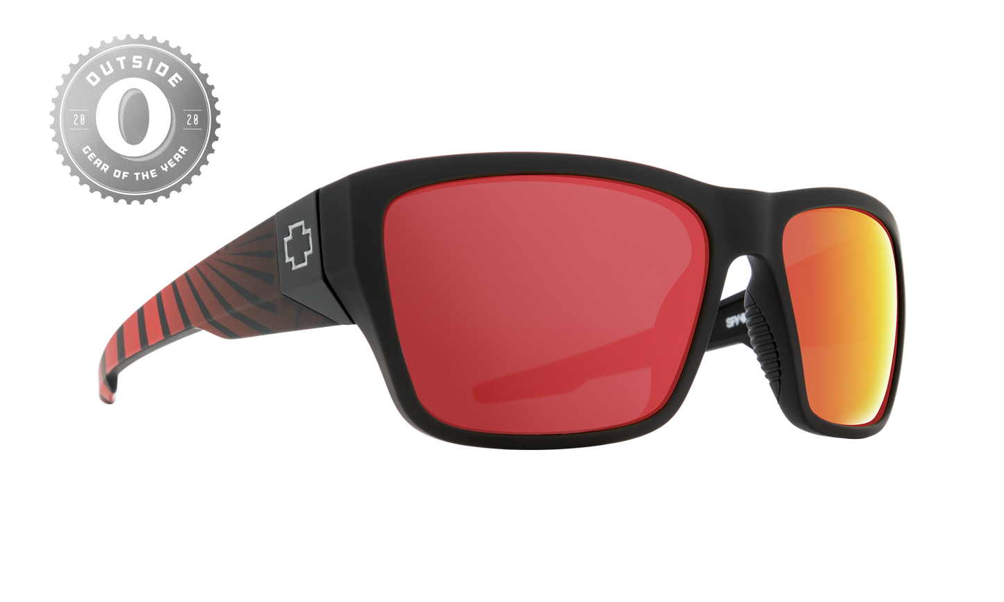 SPY Dirty Mo 2 Sunglasses  HD Plus Rose Polar with Red Spectra Mirror Matte Black Red Burst  58-16-130
