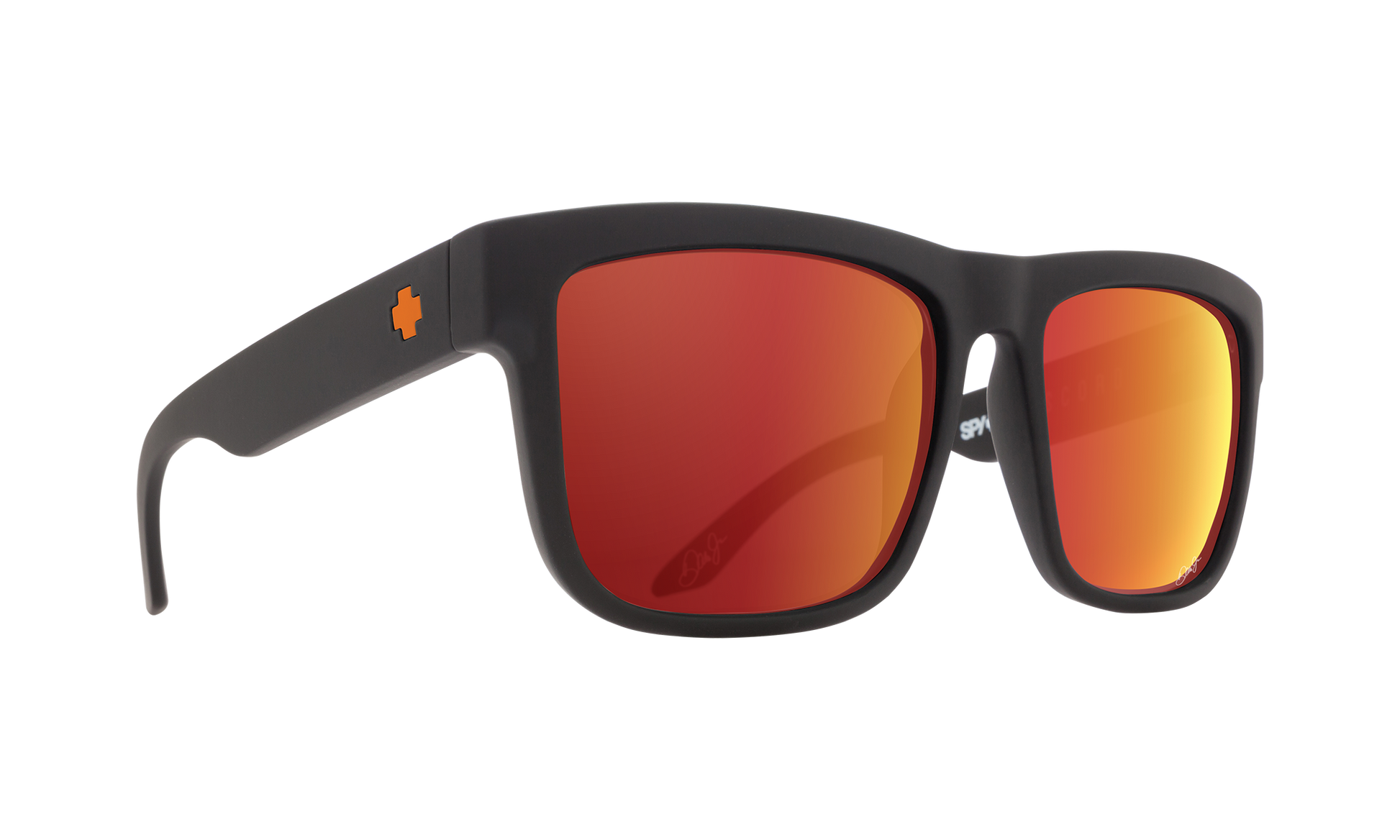 SPY Discord Sunglasses  Happy Gray Green With Orange Spectra Mirror SPY + Dale Jr Matte Black  57-17-145