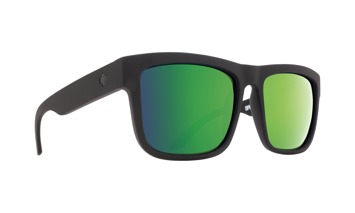 SPY Discord Sunglasses  Happy Bronze Polar with Green Spectra Mirror Matte Black  57-17-145
