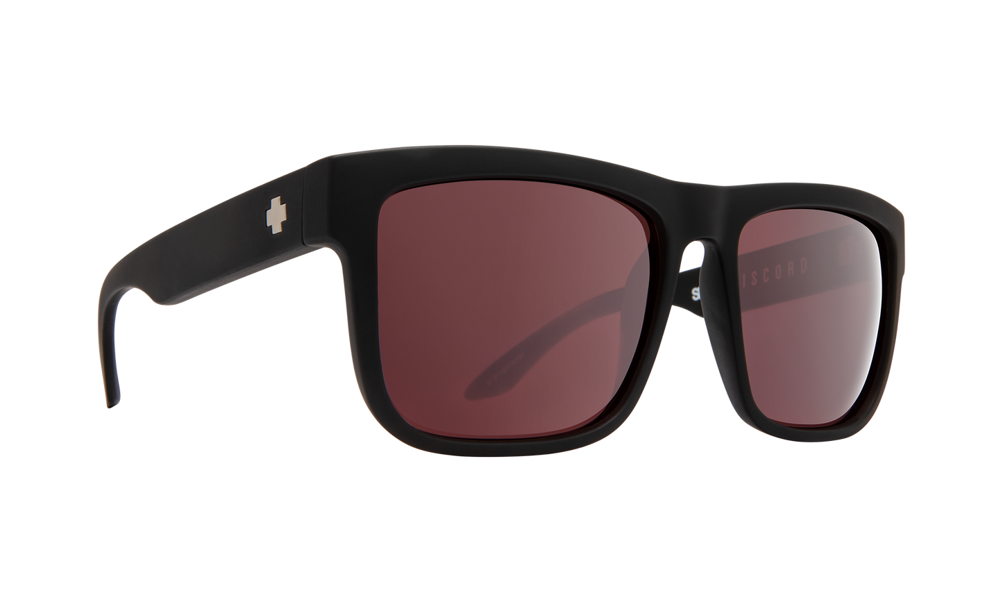 SPY Discord Sunglasses  Happy Rose Polar with Light Silver Spectra Mirror Matte Black  57-17-145