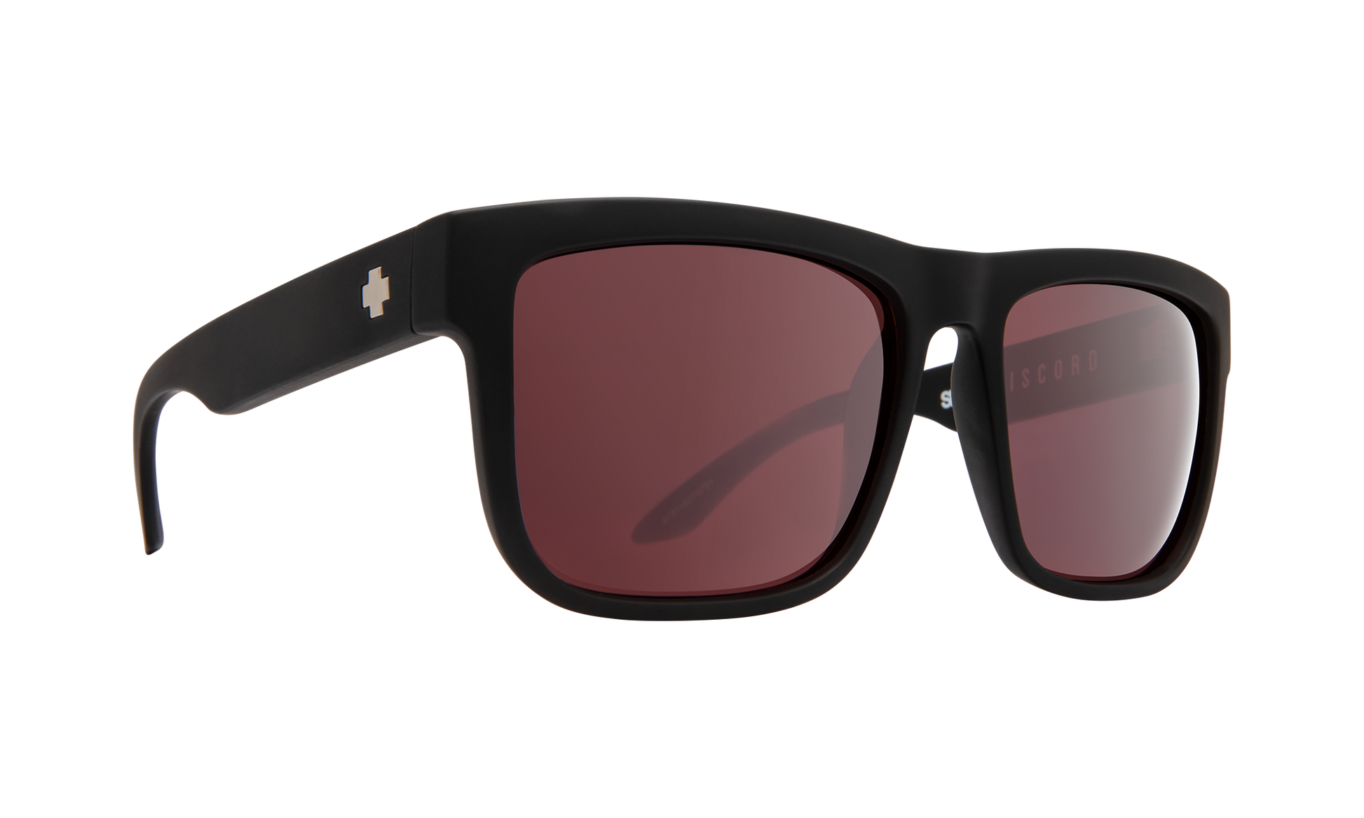 SPY Discord Sunglasses  Happy Rose Polar with Light Silver Spectra Mirror Matte Black  57-17-145