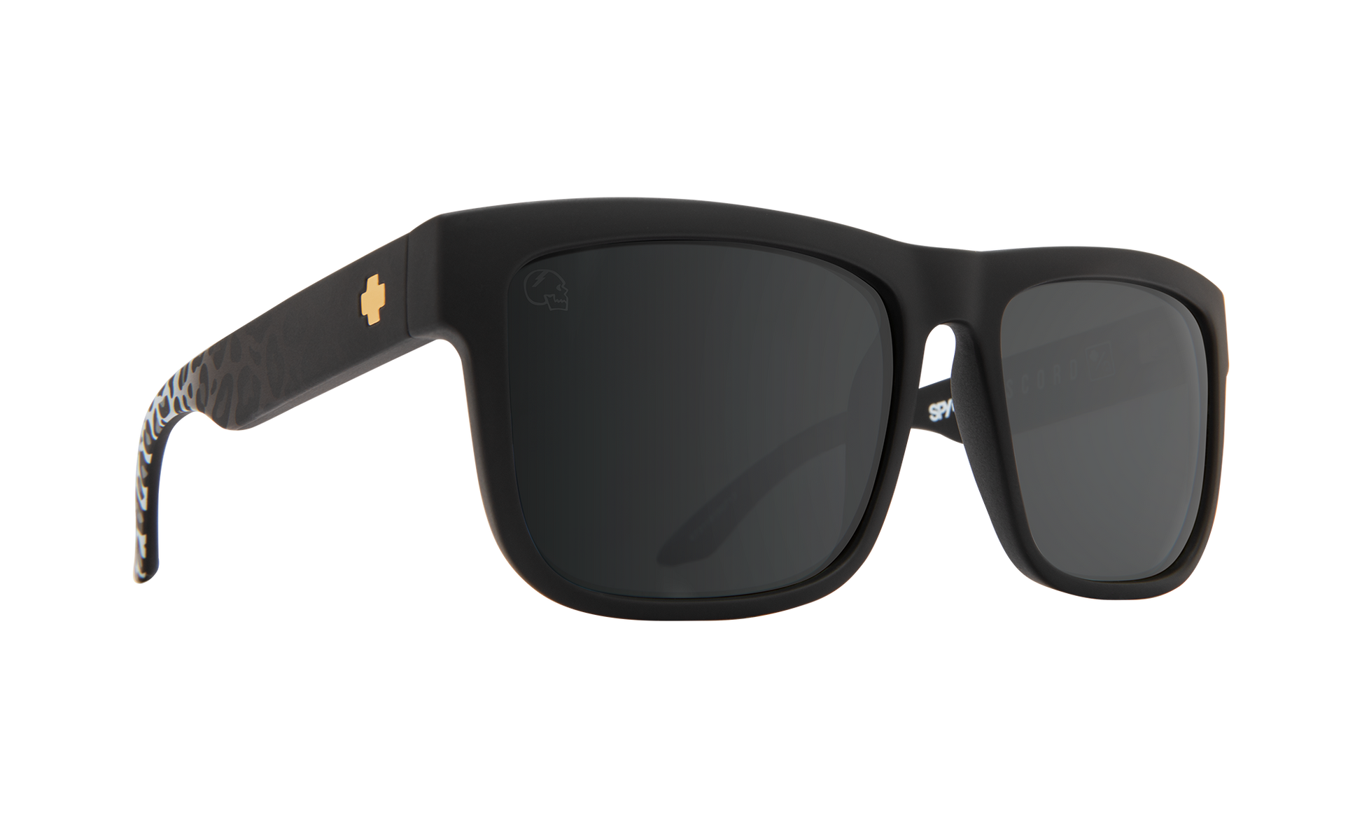 SPY Discord Sunglasses  Happy Gray Green Matte Black Leopard Fade  57-17-145