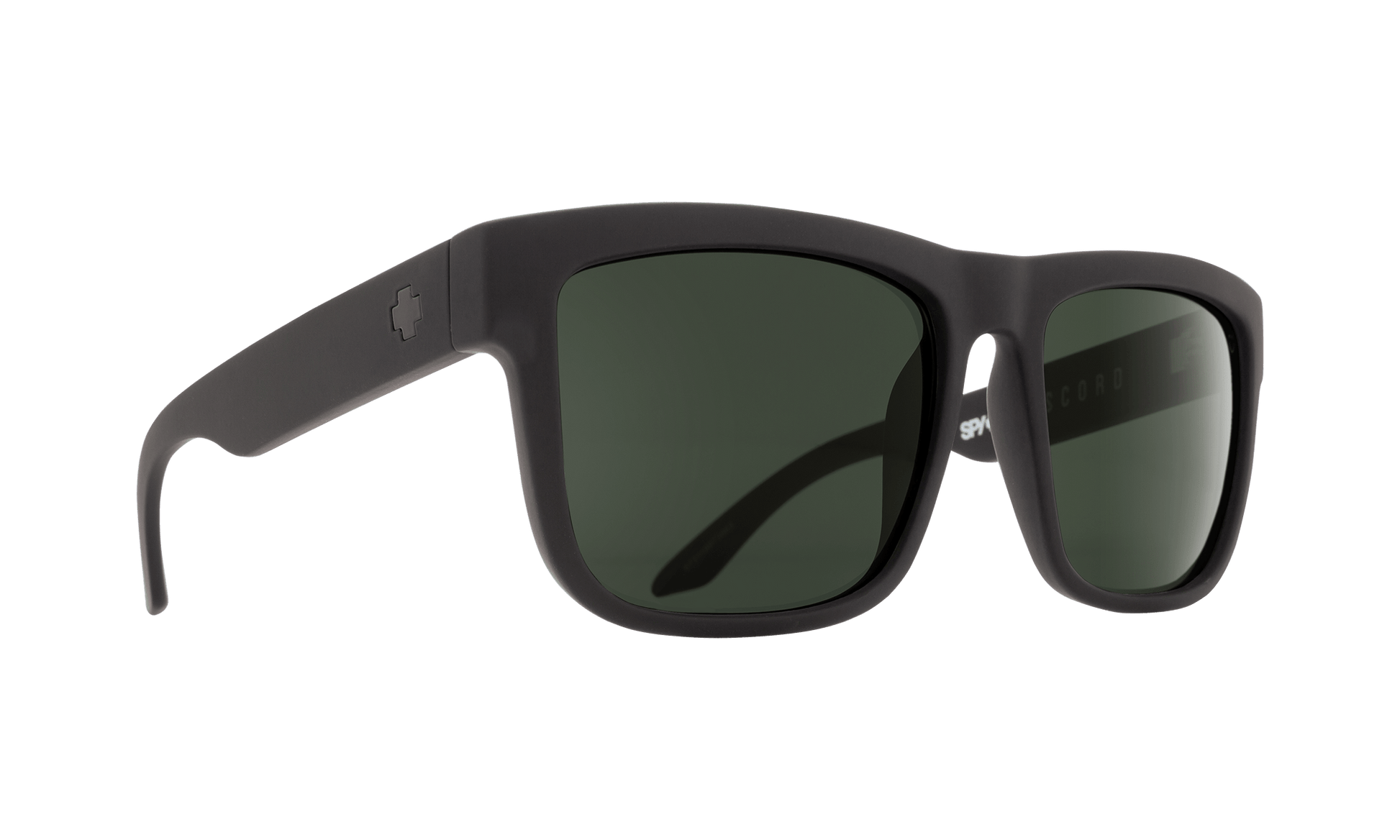 SPY Discord Sunglasses  Happy Gray Green Soft Matte Black  57-17-145