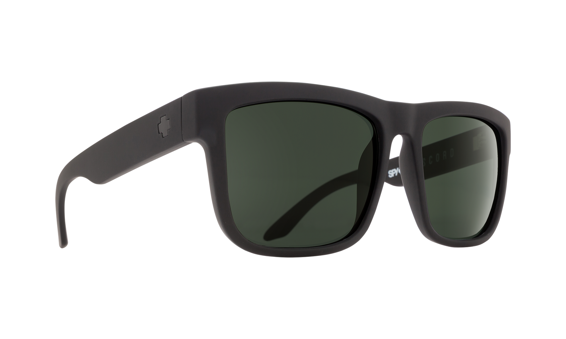 SPY Discord Sunglasses  Happy Gray Green Polar Soft Matte Black  57-17-145