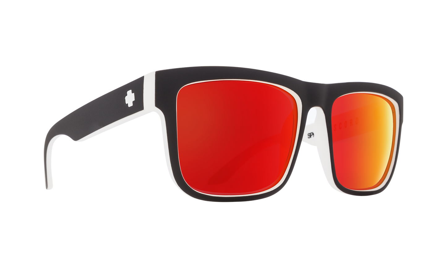SPY Discord Sunglasses  Happy Gray Green with Red Spectra Mirror Whitewall  57-17-145