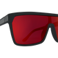 SPY Flynn Sunglasses  Happy Gray Green with Light Red Spectra Mirror Soft Matte Black Red Fade  a whopping 134-00-140