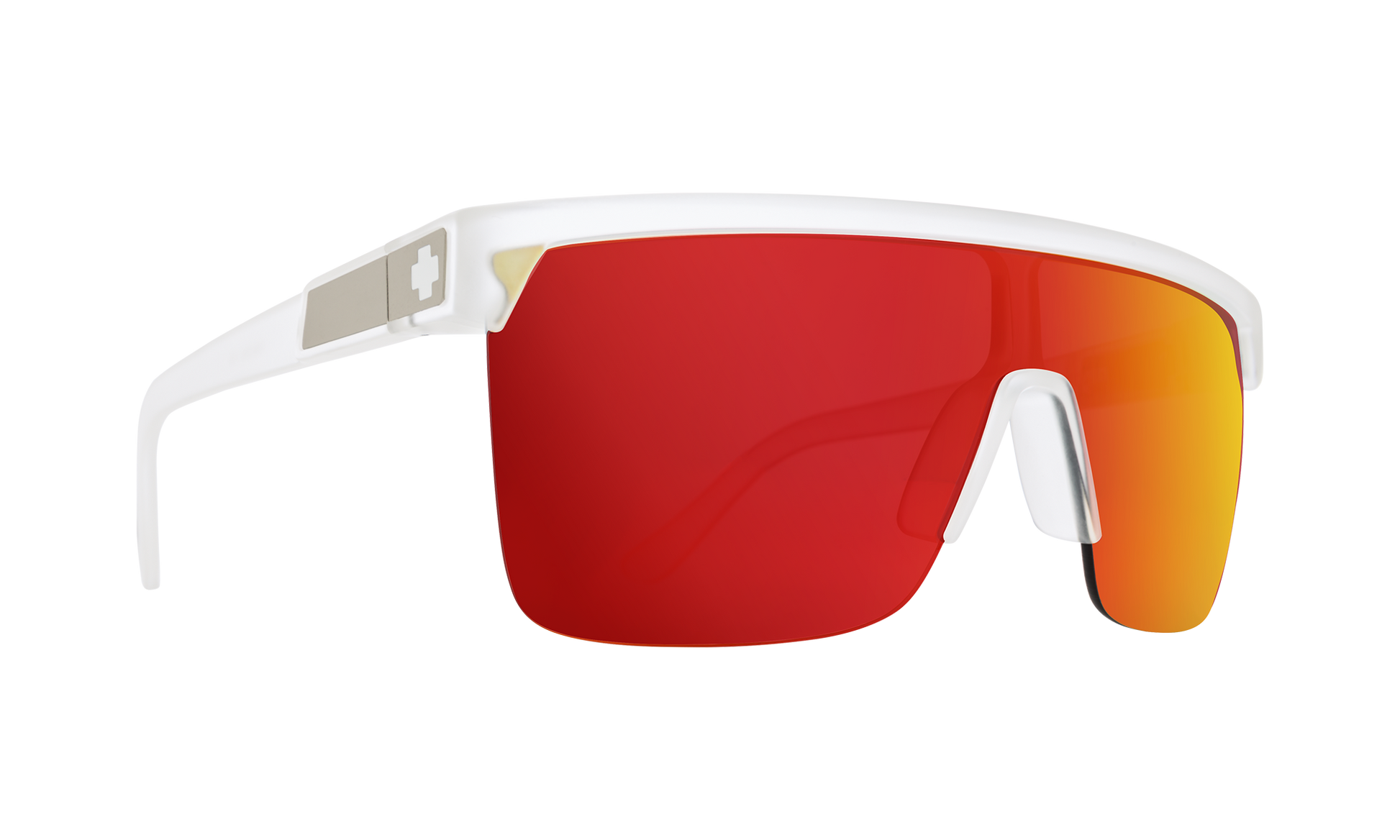 SPY Flynn 50/50 Sunglasses  Happy Gray Green with Red Spectra Mirror Matte Crystal  134-00-140