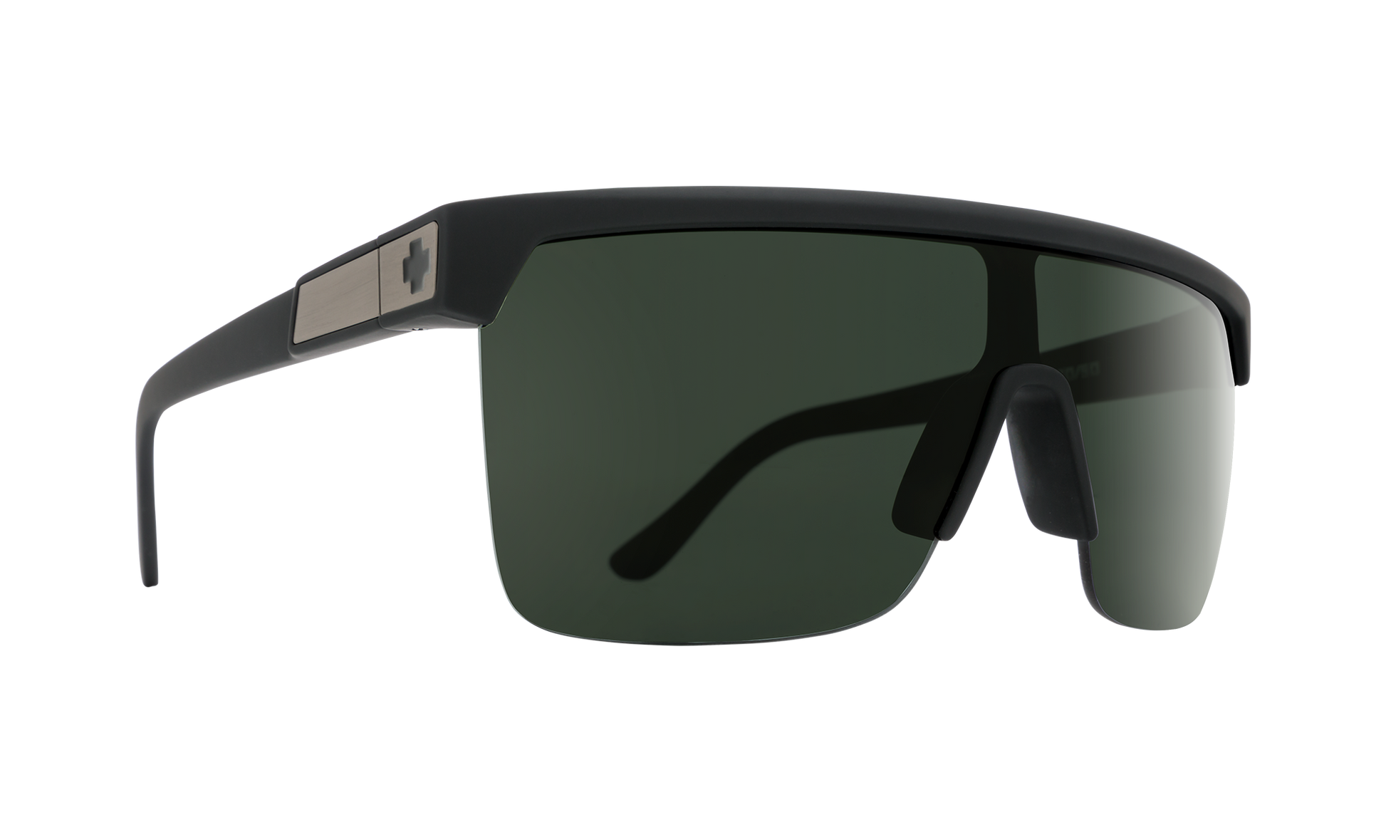 SPY Flynn 50/50 Sunglasses  Happy Gray Green Soft Matte Black  134-00-140
