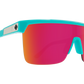 SPY Flynn 50/50 Sunglasses  Happy Gray Green with Pink Spectra Mirror Teal  134-00-140