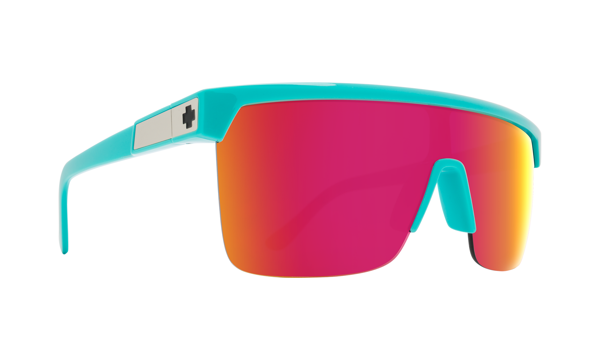 SPY Flynn 50/50 Sunglasses  Happy Gray Green with Pink Spectra Mirror Teal  134-00-140