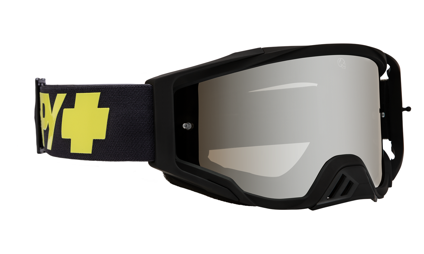 SPY Foundation Mx Goggle Goggles  HD Smoke with Silver Spectra Mirror with Clear Posts - HD Clear Foundation Plus SlayCo World Record One Size