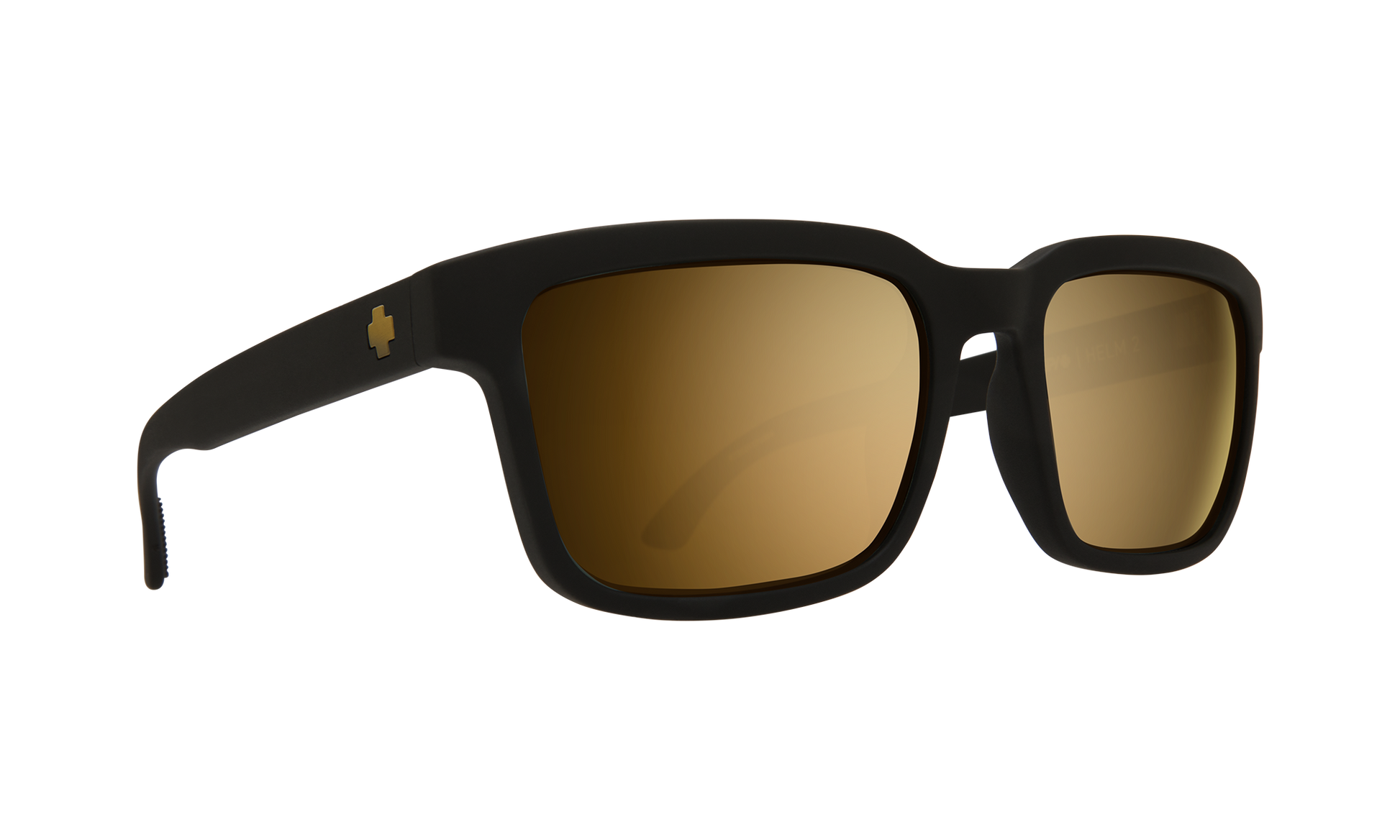 SPY Helm 2 Sunglasses  Happy Bronze with Gold Spectra Mirror Matte Black  57-19-145