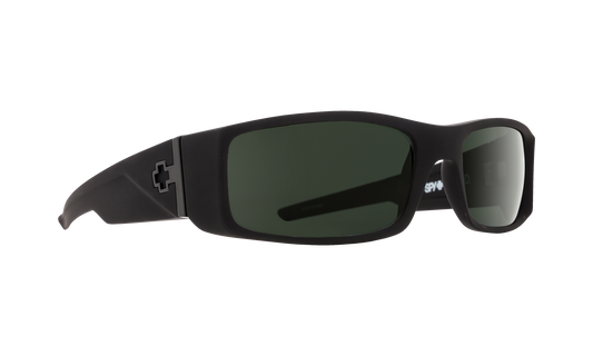 SPY Hielo Sunglasses  Happy Gray Green Polar Soft Matte Black  a sleekly solid 56-19-125