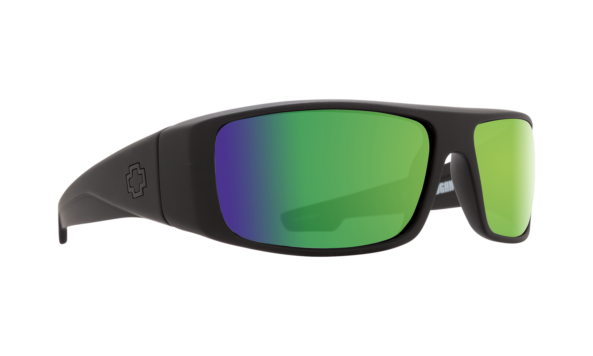 SPY Logan Sunglasses  Happy Bronze Polar with Green Spectra Mirror Matte Black  61-14-127