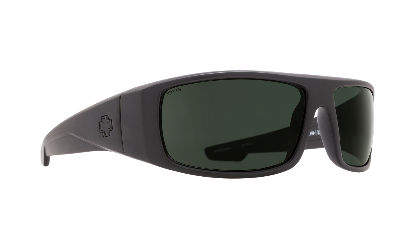 SPY Logan Sunglasses  Happy Gray Green Matte Black ANSI RX  60-13-124
