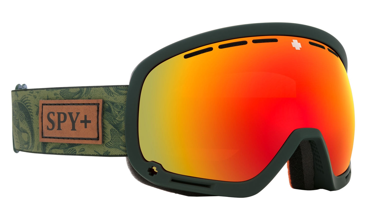 SPY Marshall Snow Goggle Goggles  HD Plus Bronze w/ Red Spectra Mirror + HD Plus LL Yellow w/ Green Spectra Mirror Gone Fishing One Size