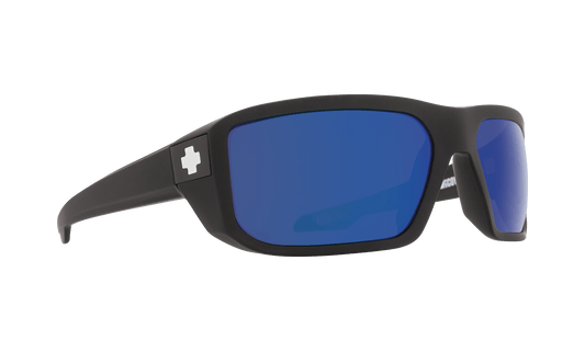 SPY McCoy Sunglasses  Happy Bronze Polar with Blue Spectra Mirror Matte Black  63-17-120