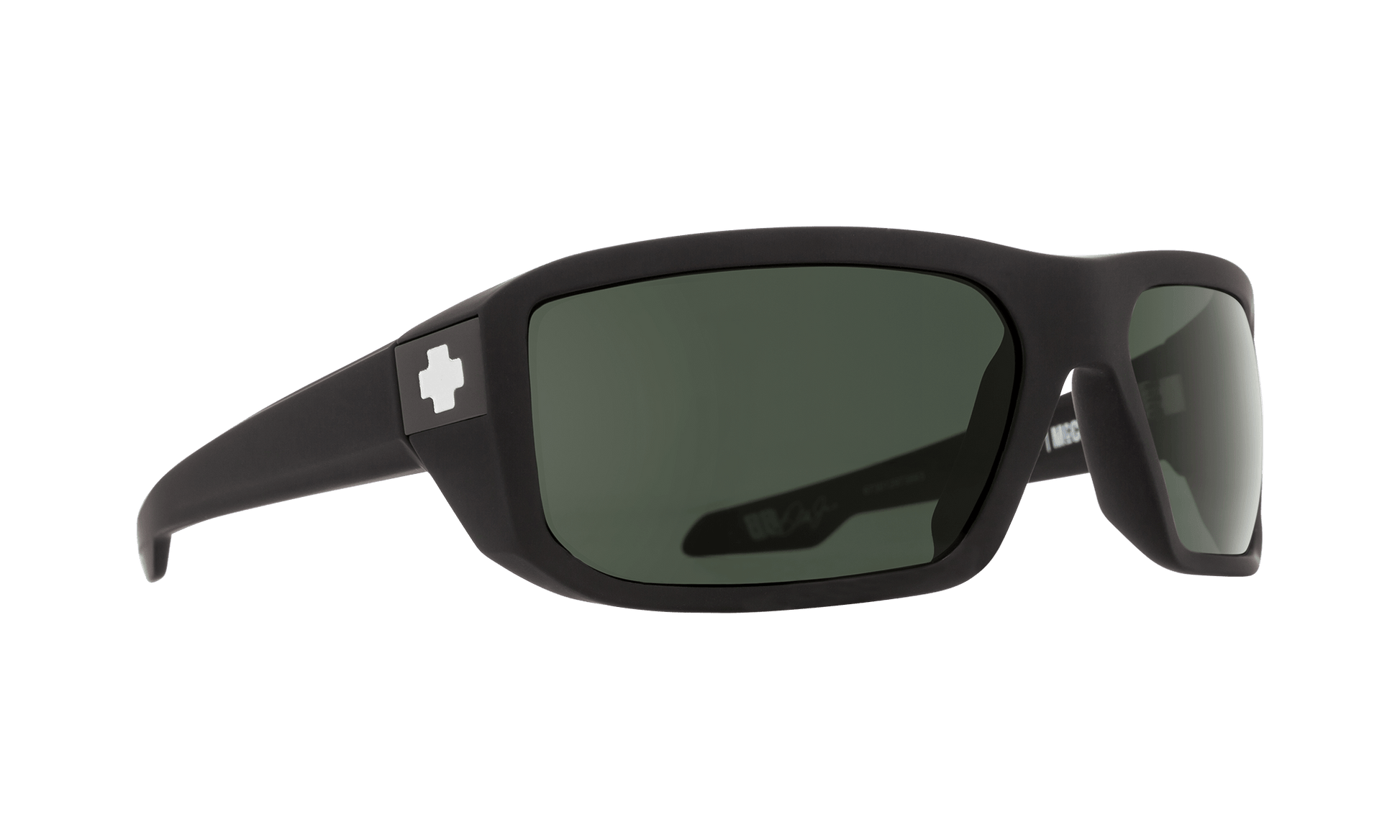 SPY McCoy Sunglasses  Happy Gray Green Polar Soft Matte Black  63-17-120
