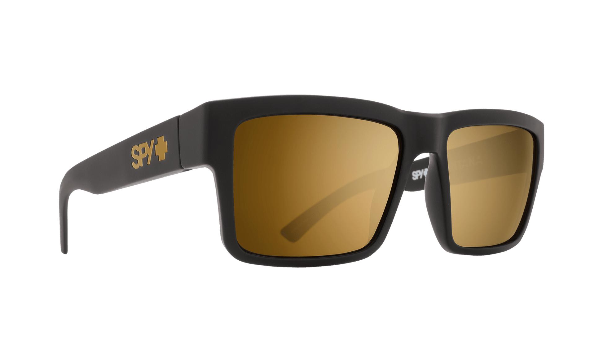 SPY Montana Sunglasses  Happy Bronze with Gold Spectra Mirror Soft Matte Black  a medium 54-16-140