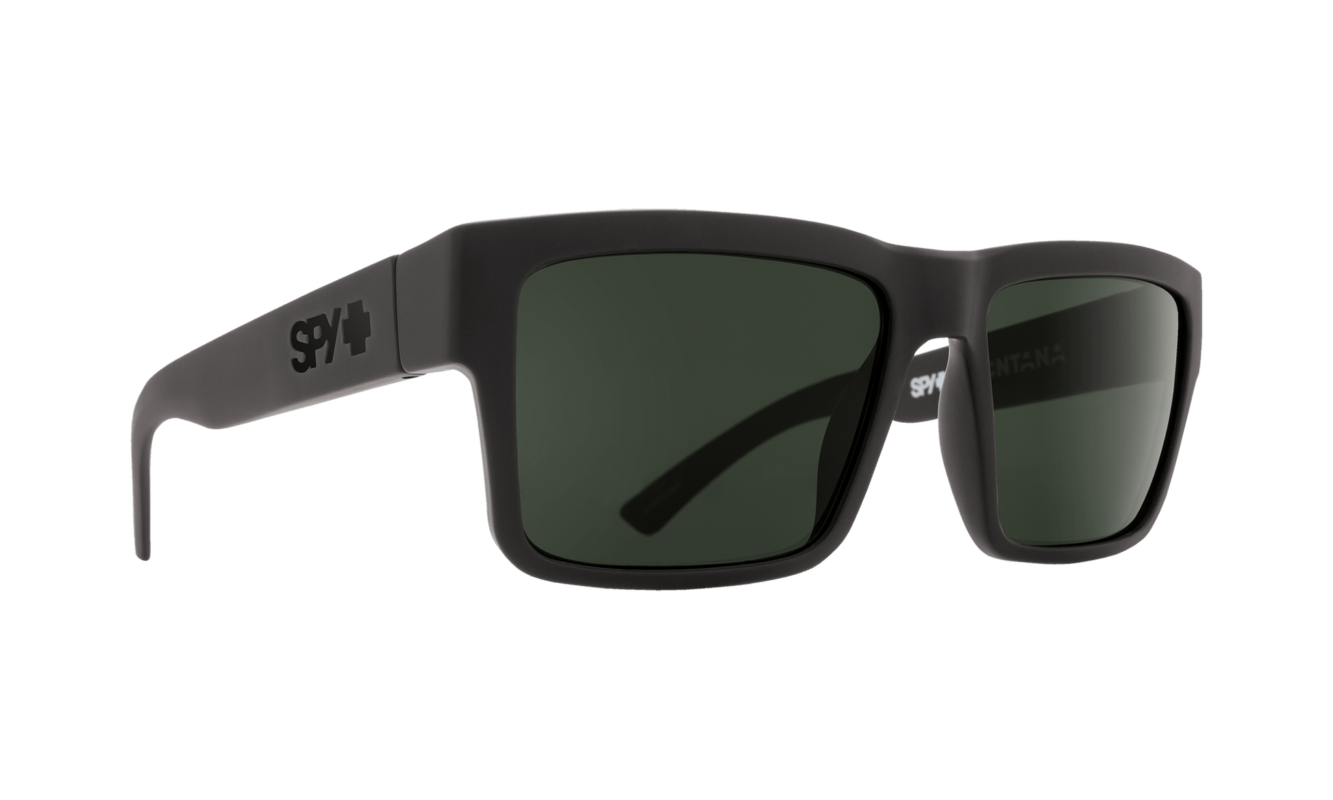 SPY Montana Sunglasses  Happy Gray Green Polar Soft Matte Black  a medium 54-16-140