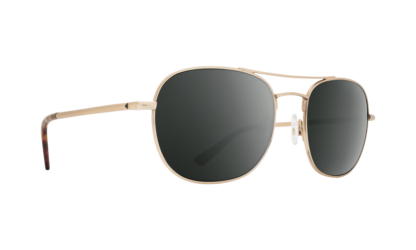 SPY Pemberton Sunglasses  HD Plus Gray Green with Black Spectra Mirror Antique Gold  53-18-140