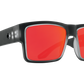 SPY Cyrus Sunglasses  Happy Gray Green Polar with Red Spectra Mirror Matte Black Ice  58-17-145