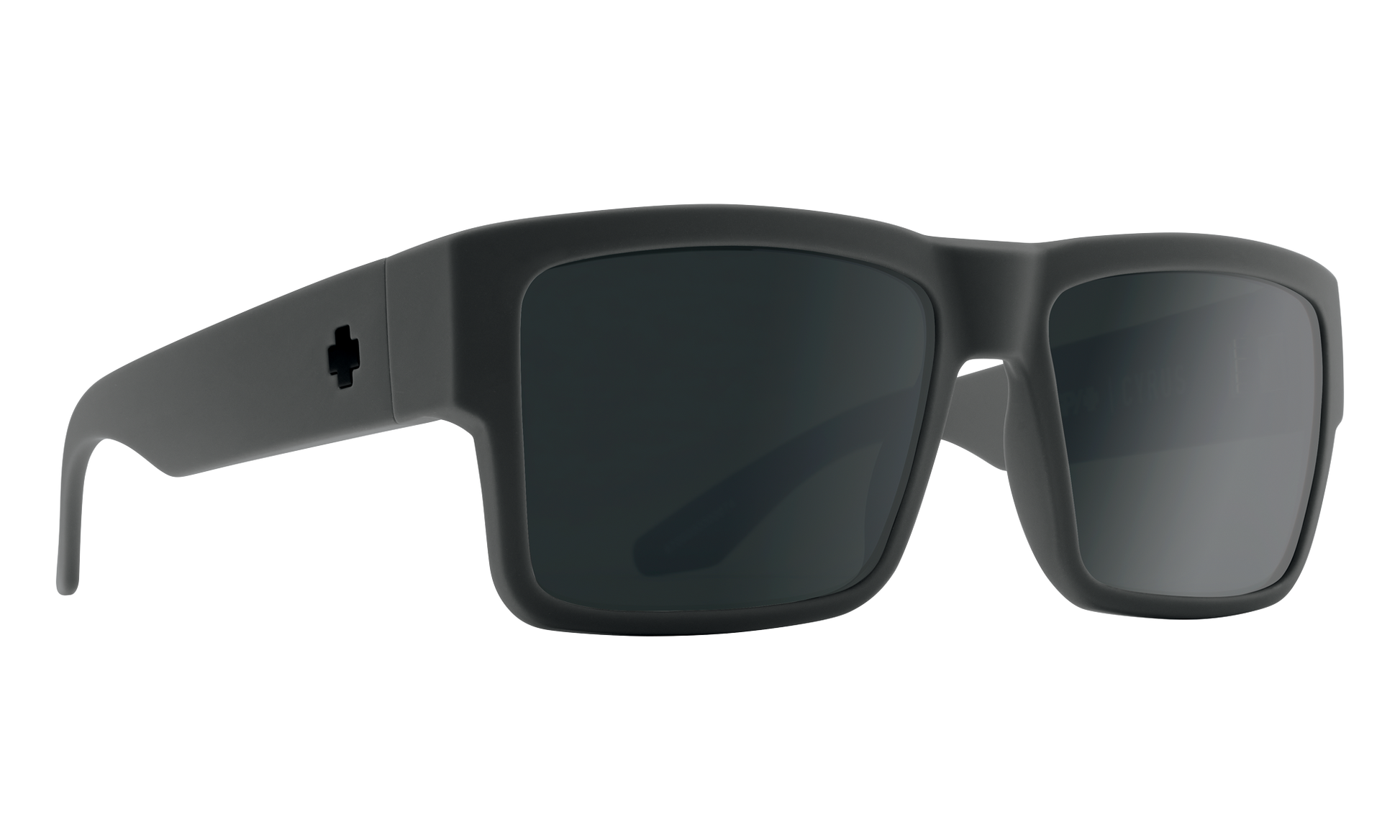 SPY Cyrus Sunglasses  Happy Gray Green Polar with Black Spectra Mirror Soft Matte Dark Gray  58-17-145