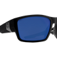 SPY Dirty Mo Tech Sunglasses  Happy Dark Gray Green Polar with Dark Blue Spectra Mirror Soft Matte Black  64-16-124