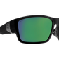 SPY Dirty Mo Tech Sunglasses  Happy Bronze with Green Spectra Mirror Soft Matte Black  64-16-124