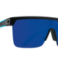 SPY Flynn 50/50 Sunglasses  Happy Gray Green with Blue Spectra Mirror Soft Matte Black Translucent Blue  134-00-140