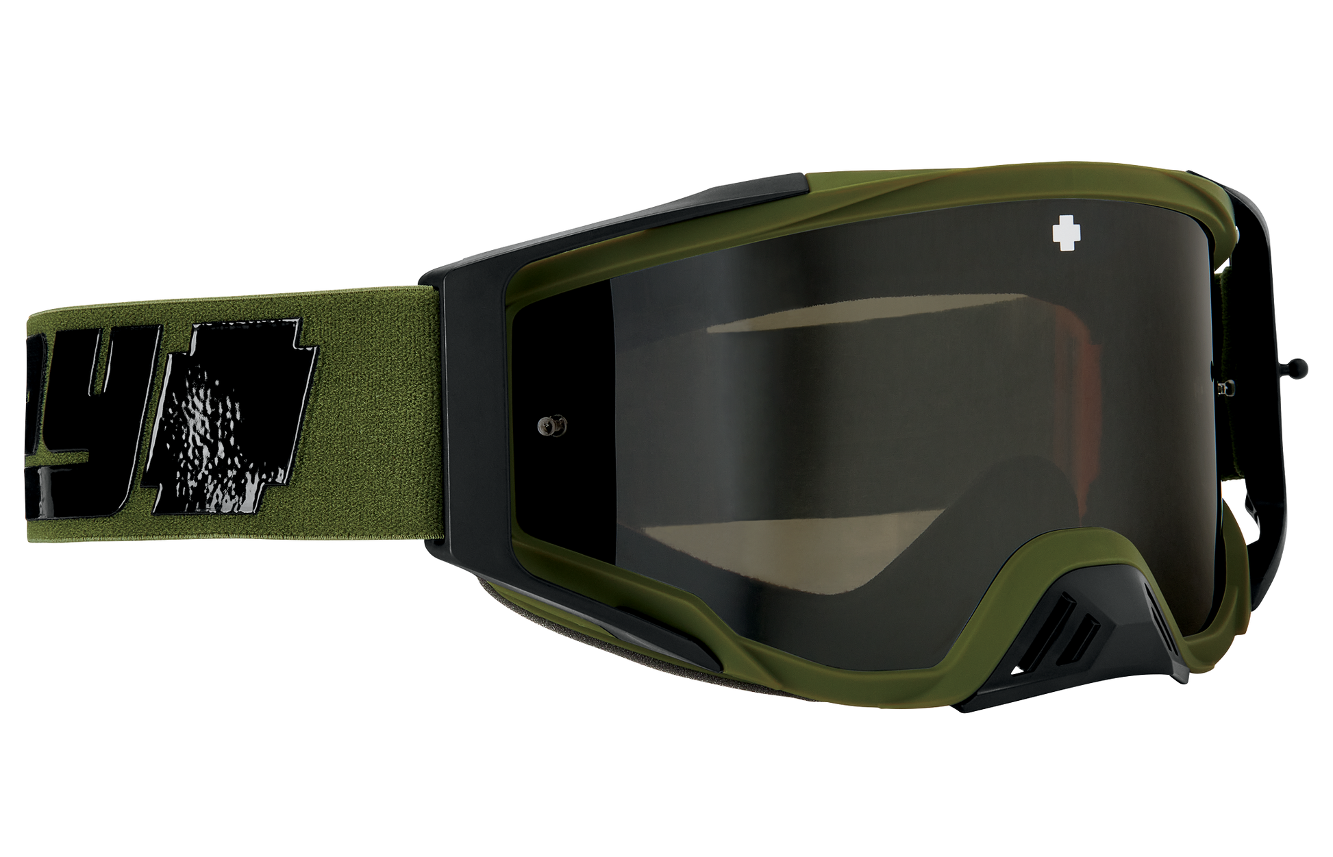 SPY Foundation Mx Goggle Goggles  HD Smoke with Black Spectra Mirror - HD Clear Reverb Olive One Size