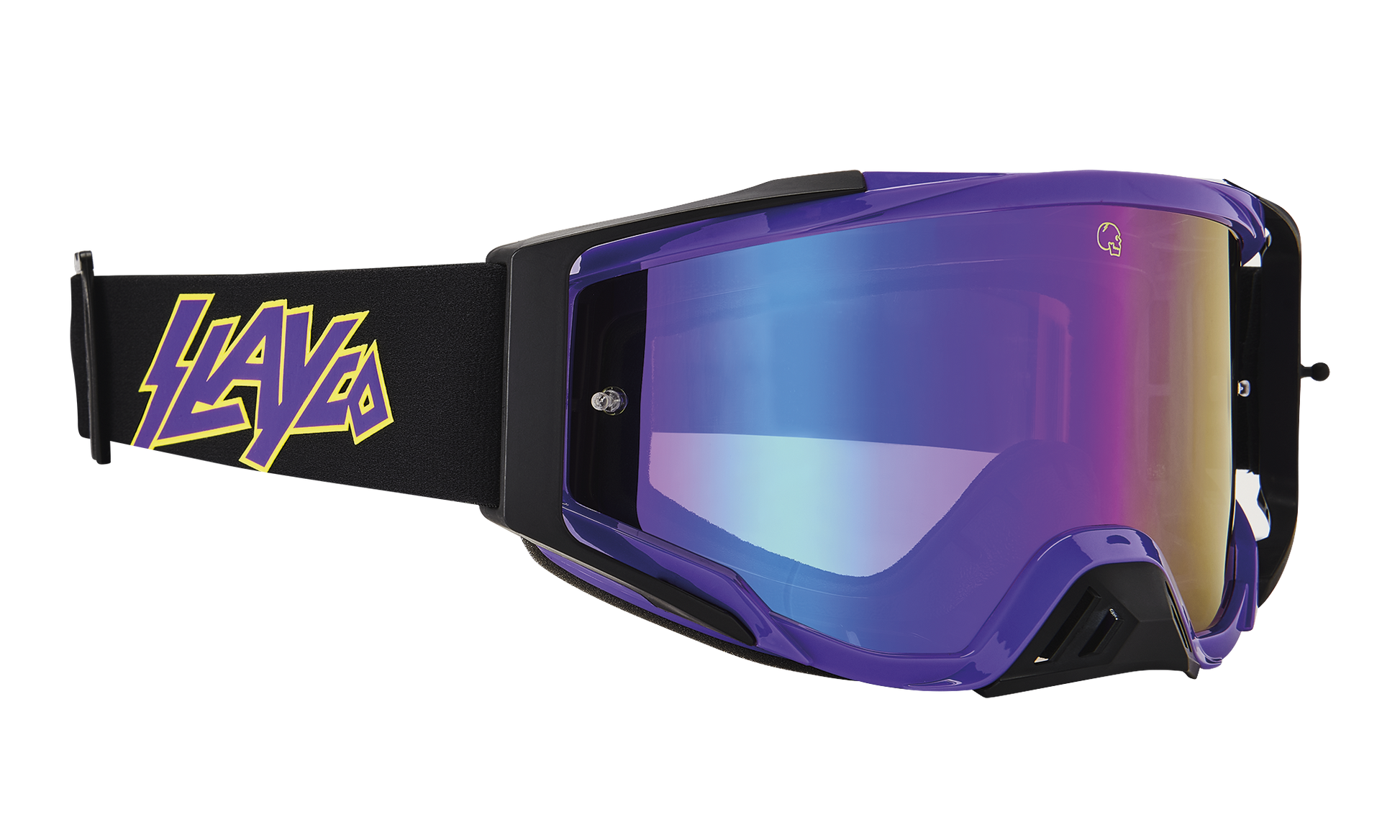 SPY Foundation Mx Goggle Goggles  HD Smoke w/ Purple Spectra + HD Clear AFP SPY + SlayCo One Size