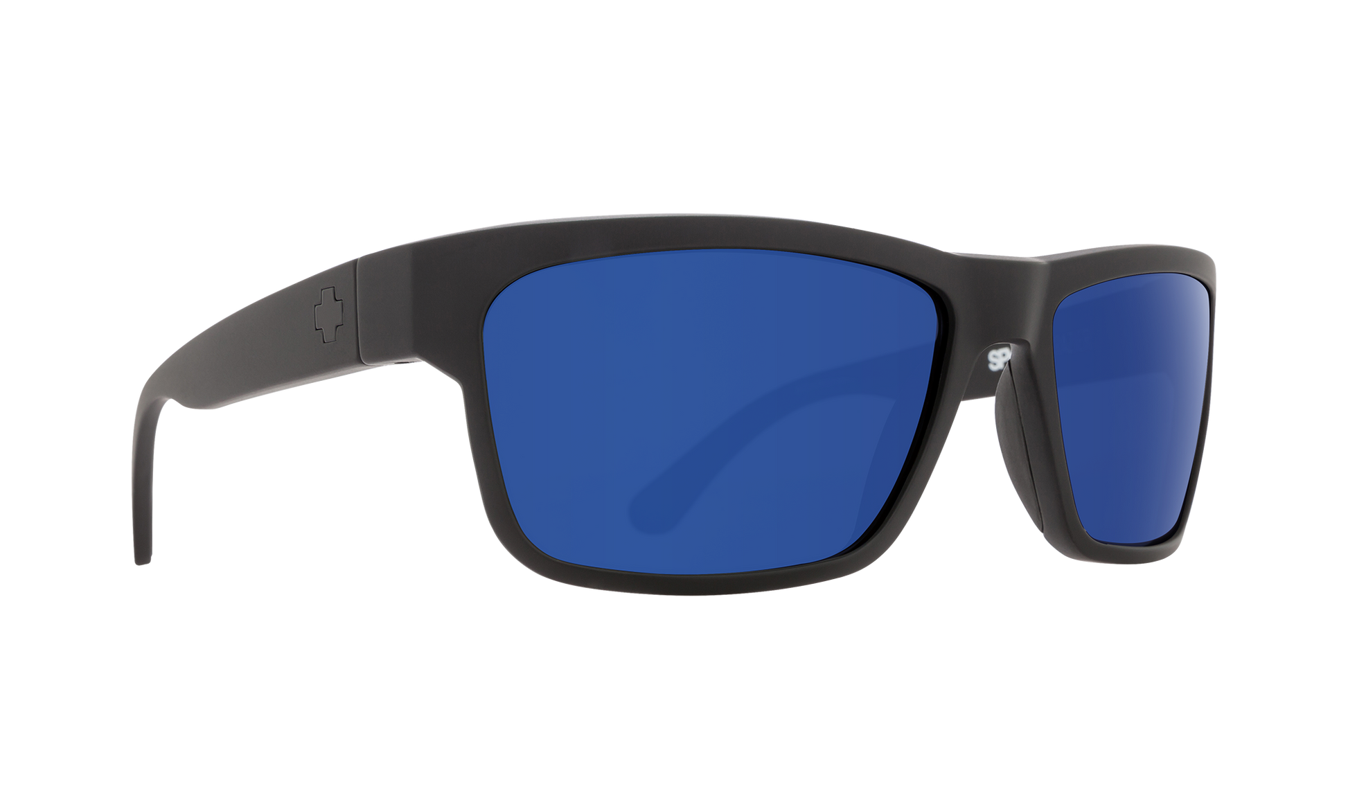 SPY Frazier Sunglasses  Happy Dark Gray Green Polar with Dark Blue Spectra Mirror Soft Matte Black  59-16-127