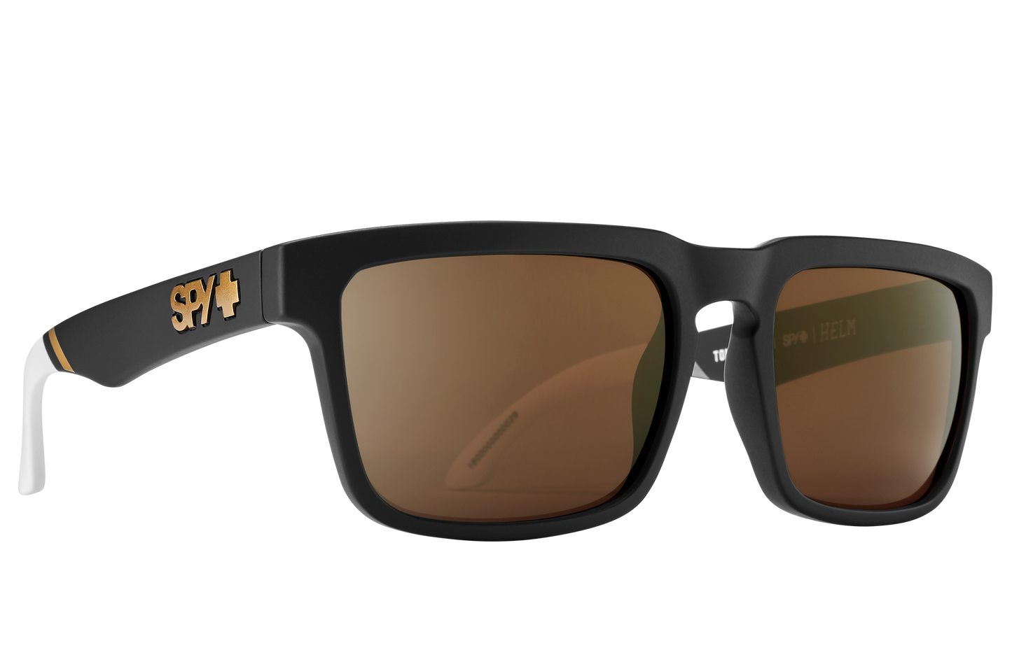 SPY Helm Sunglasses  HD Plus Bronze with Gold Spectra Mirror SPY + Tom Wallisch Matte Black  57-18-140