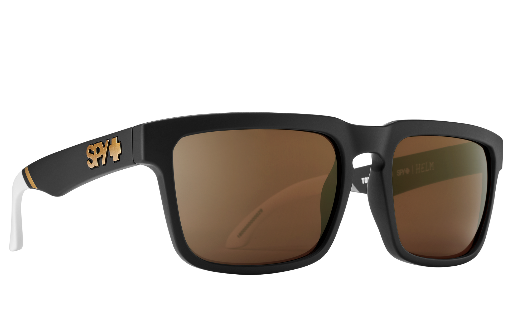SPY Helm Sunglasses  HD Plus Bronze with Gold Spectra Mirror SPY + Tom Wallisch Matte Black  57-18-140