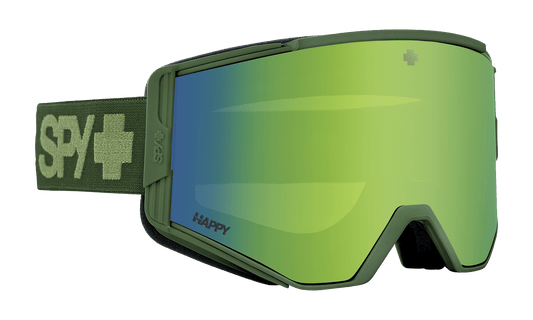 SPY Ace Snow Goggle Goggles  Happy LL Yellow with Green Spectra Mirror Monochrome Olive One Size