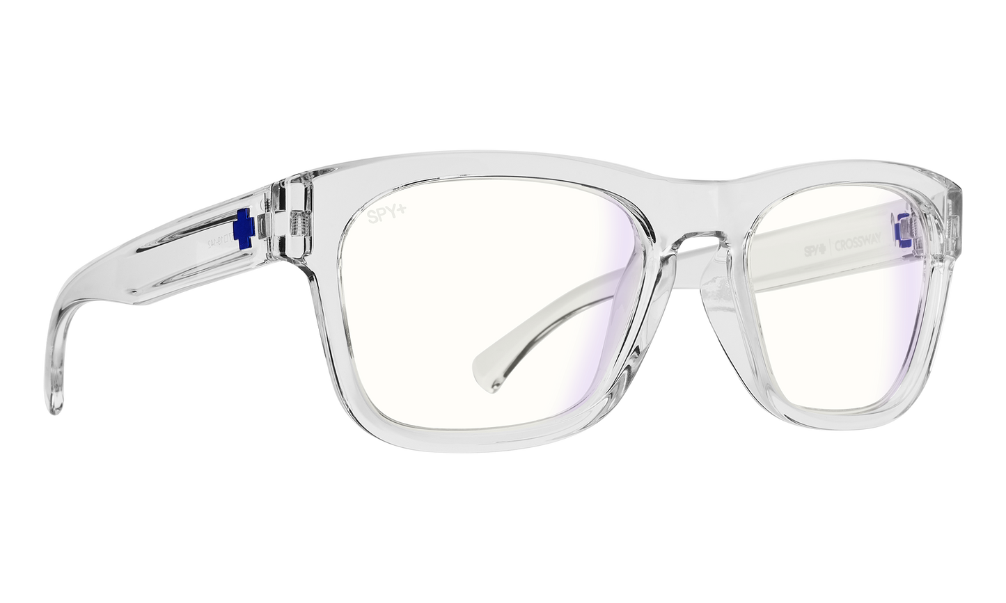 SPY Crossway Happy Screen Eyeglasses  Happy Screen Translucent Light Blue  57-19-142
