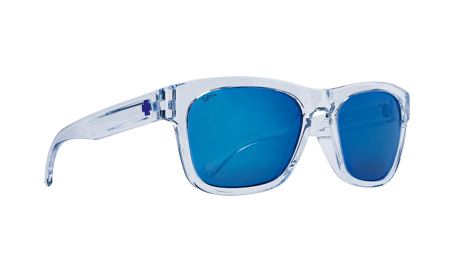 SPY Crossway Sunglasses  Gray with Navy Spectra Mirror Translucent Light Blue  57-19-142