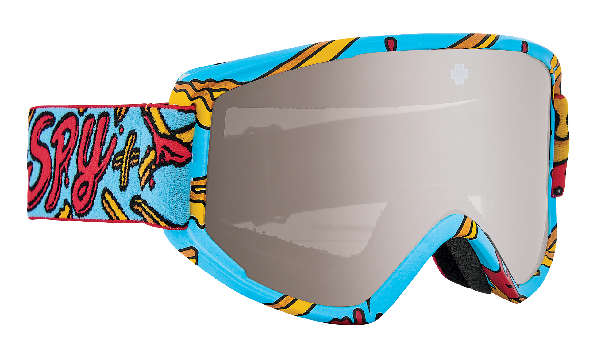 SPY Crusher Elite Jr Snow Goggle Goggles  Bronze with Silver Spectra Mirror Pizza French Fries One Size