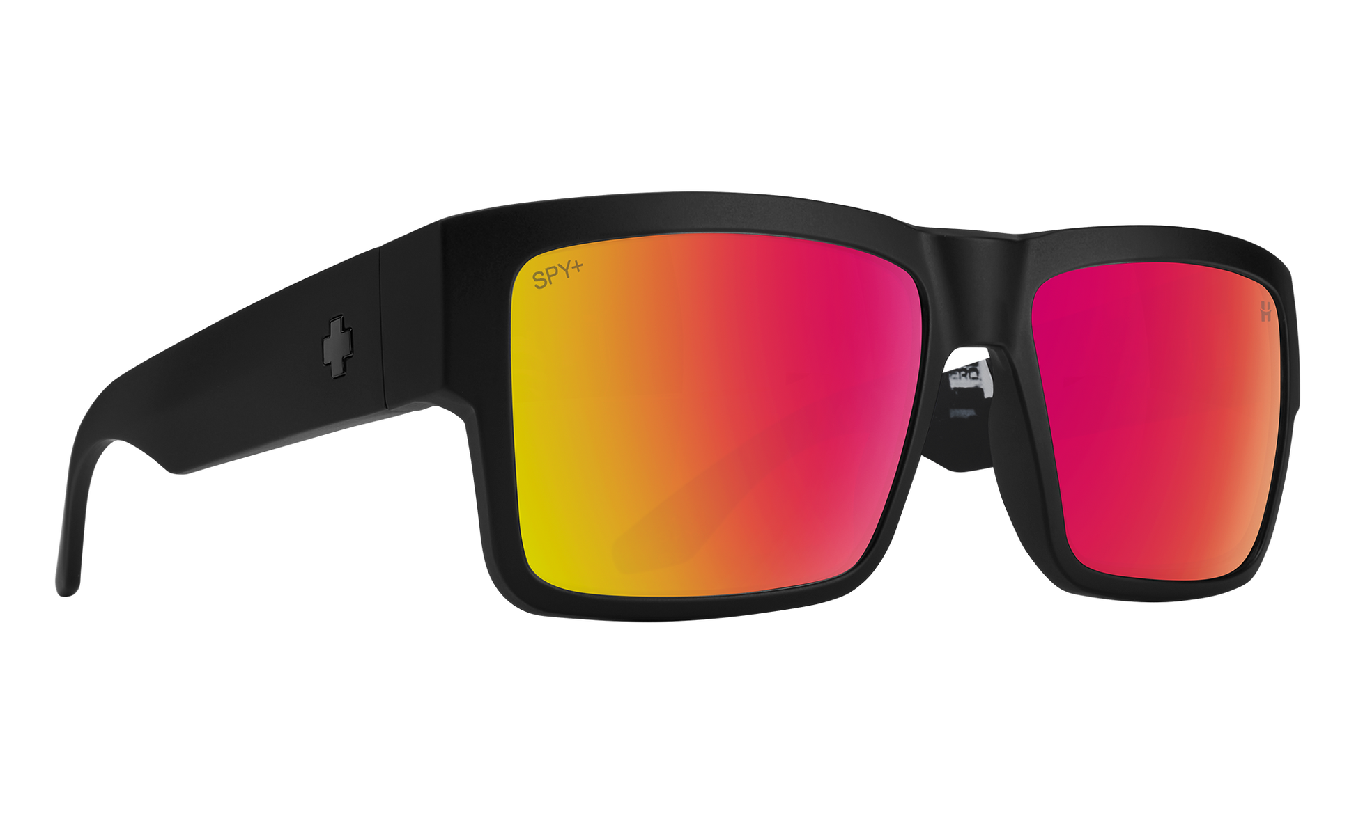 SPY Cyrus Sunglasses  Happy Grey Green Pink Spectra Mirror Matte Black - Interconnection  58-17-145