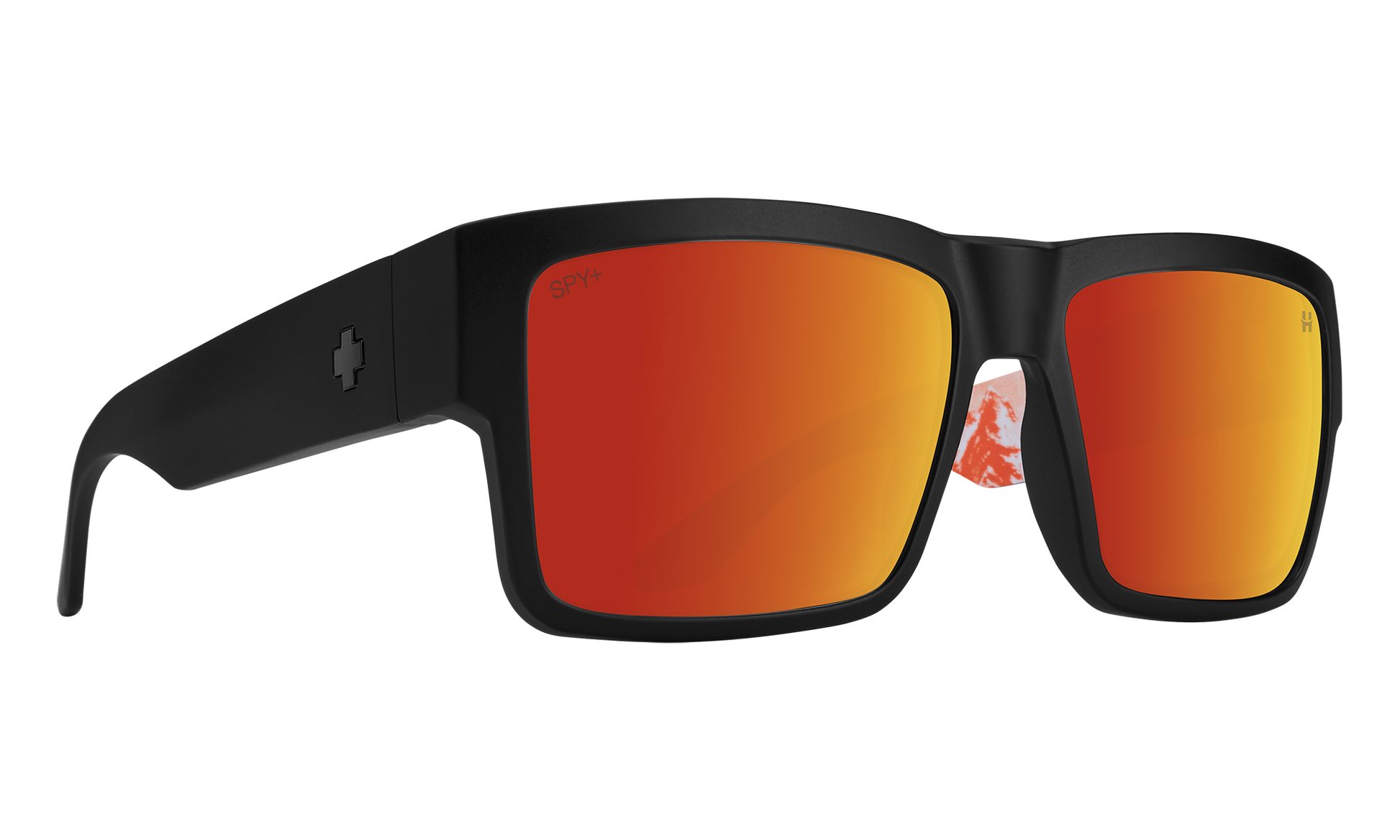 SPY Cyrus Sunglasses  Happy Bronze Orange Spectra Mirror Matte Black - Stellular  58-17-145