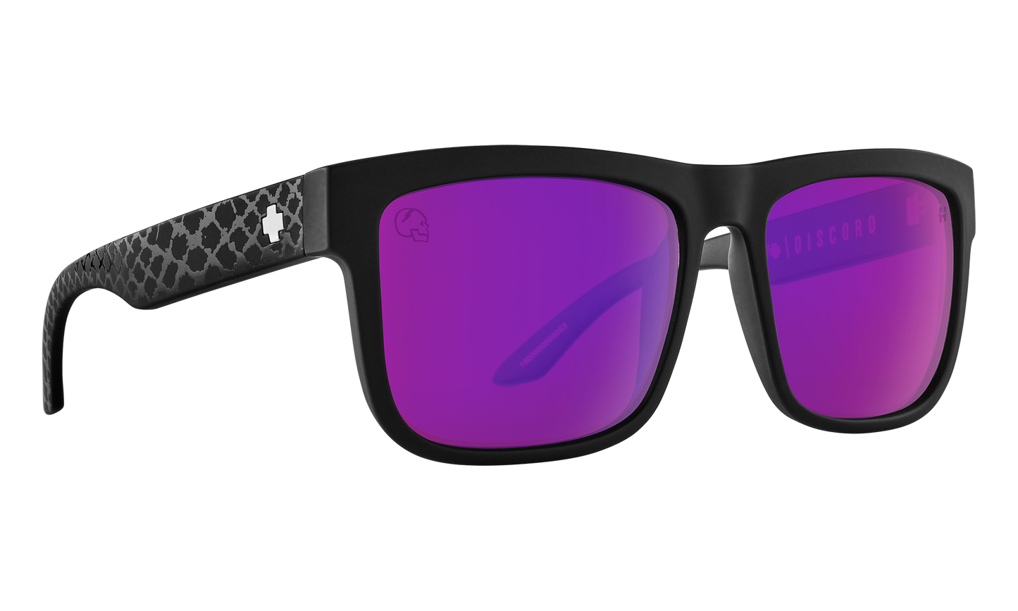SPY Discord Sunglasses  Happy Bronze Purple Spectra Mirror Slayco Matte Black Viper  57-17-145