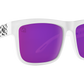 SPY Discord Sunglasses  Happy Bronze Purple Spectra Mirror Slayco Matte White Viper  57-17-145