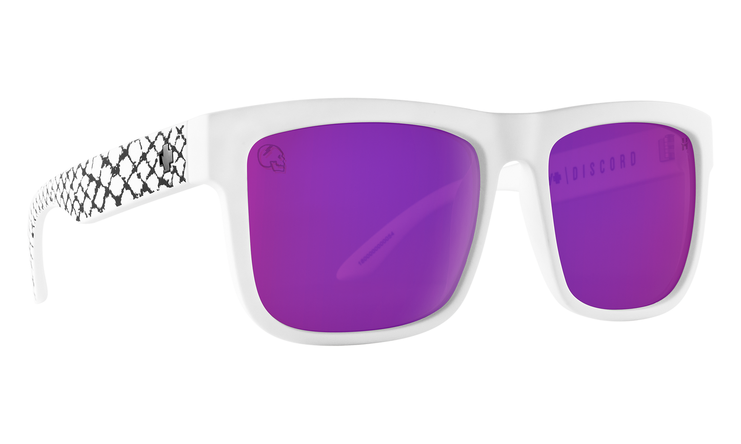 SPY Discord Sunglasses  Happy Bronze Purple Spectra Mirror Slayco Matte White Viper  57-17-145