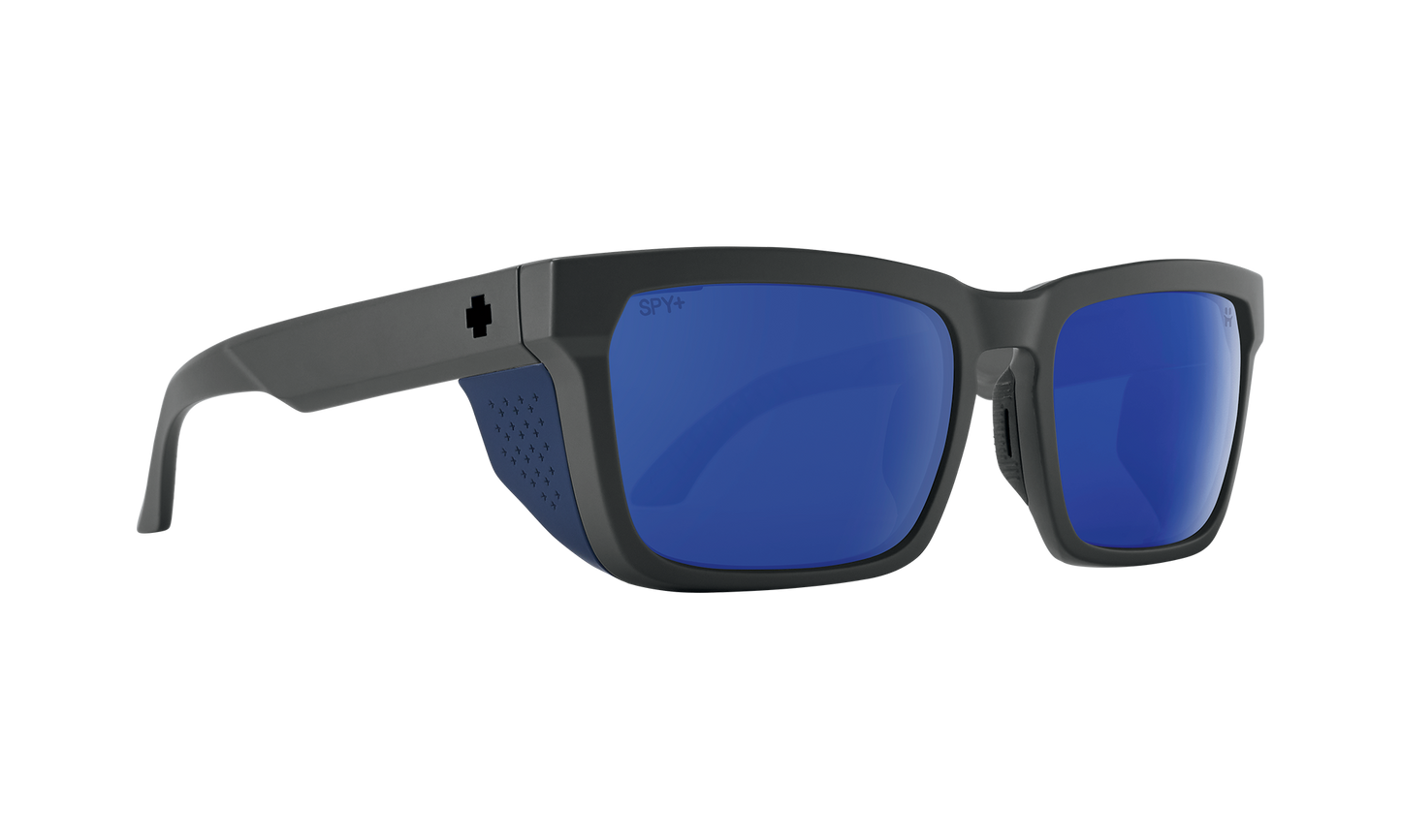 SPY Helm Tech Sunglasses  Happy Gray Green Polar with Dark Blue Spectra Mirror Matte Dark Gray  57-18-143