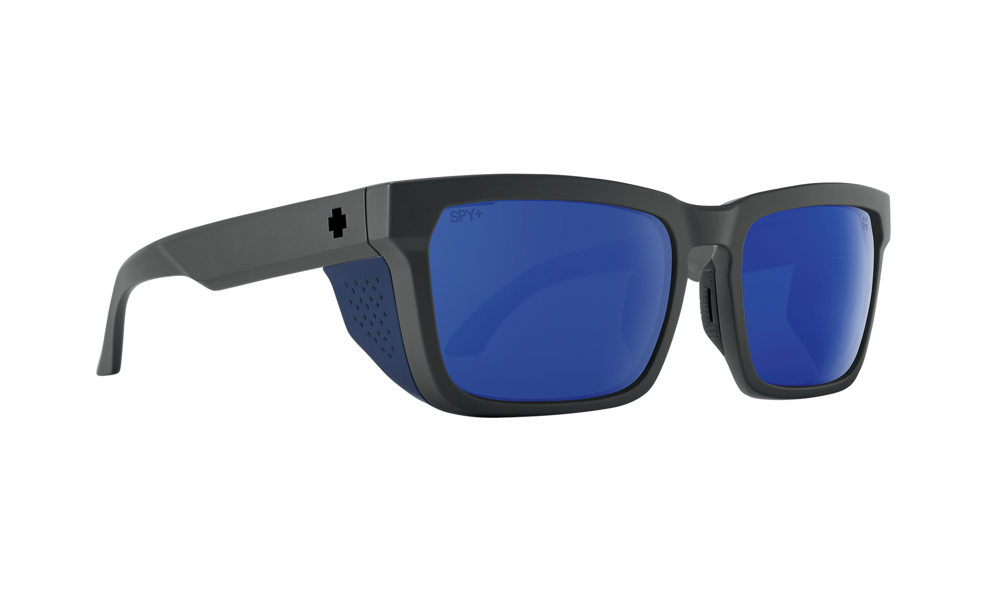 SPY Helm Tech Sunglasses  Happy Gray Green Polar with Dark Blue Spectra Mirror Matte Dark Gray  57-18-143