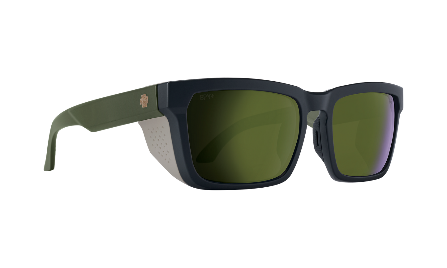 SPY Helm Tech Sunglasses  Happy Bronze Polar with Olive Spectra Mirror Matte Dark Olive Matte Olive  57-18-143