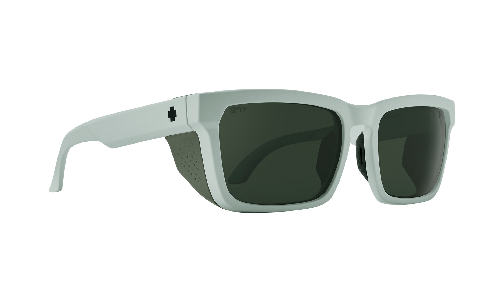 SPY Helm Tech Sunglasses  Happy Gray Green Matte Vintage White  57-18-143