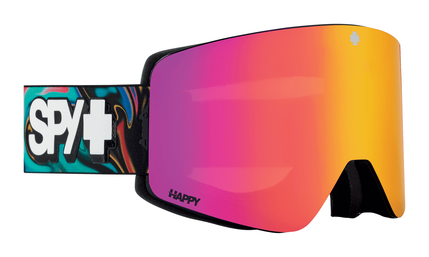 SPY Marauder Snow Goggle Goggles  Happy Bronze with Pink Spectra Mirror Psychedelic One Size