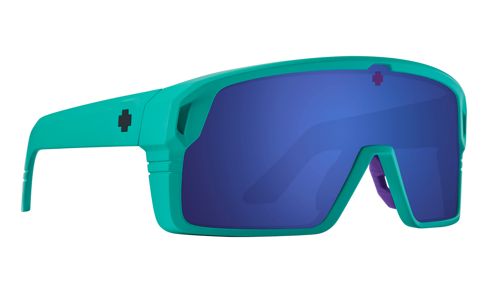 SPY Monolith Sunglasses  Happy Gray Green Dark Blue Spectra Mirror Matte Teal  138-00-147